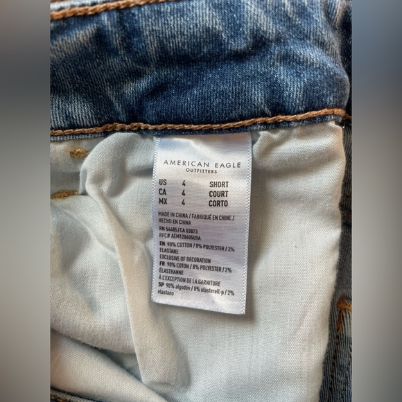 AMERICAN EAGLE BLUE RIPPED JEANS (size 4) - Picture 8 of 8